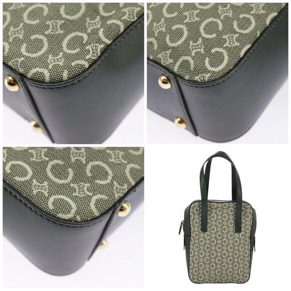 Auth CELINE C Macadam Canvas Hand Bag Gray Gold - Picture 11 of 15